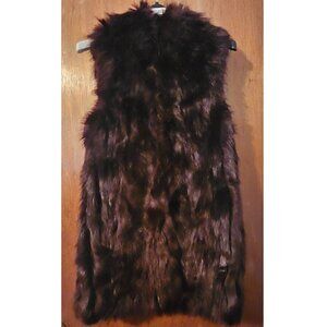 Fabulous Furs Dark Brown Faux Fur Vest